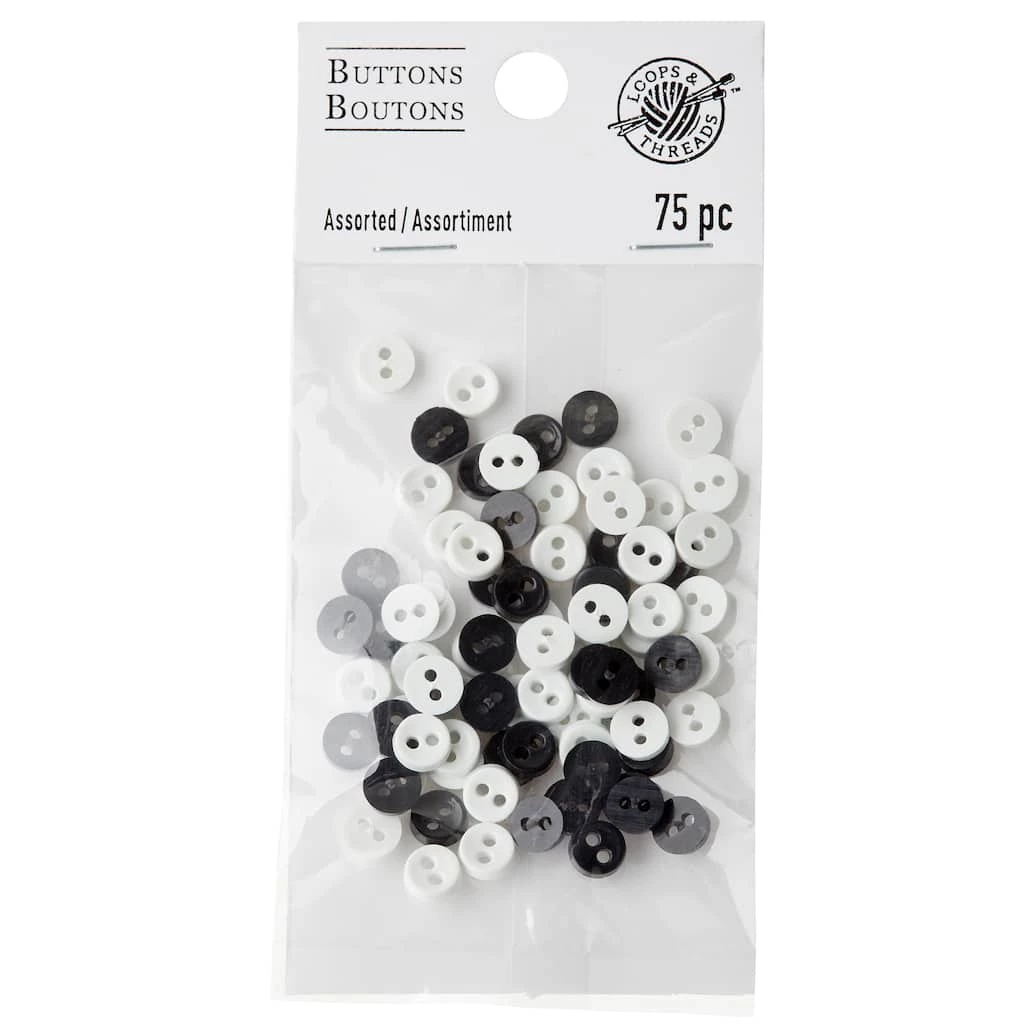 Hot Sale π Favorite Findings™ Mini Buttons, Black & White by Loops & Threads® π― 5 Hot Sale π Favorite Findings™ Mini Buttons, Black & White by Loops & Threads® π― - Image 3