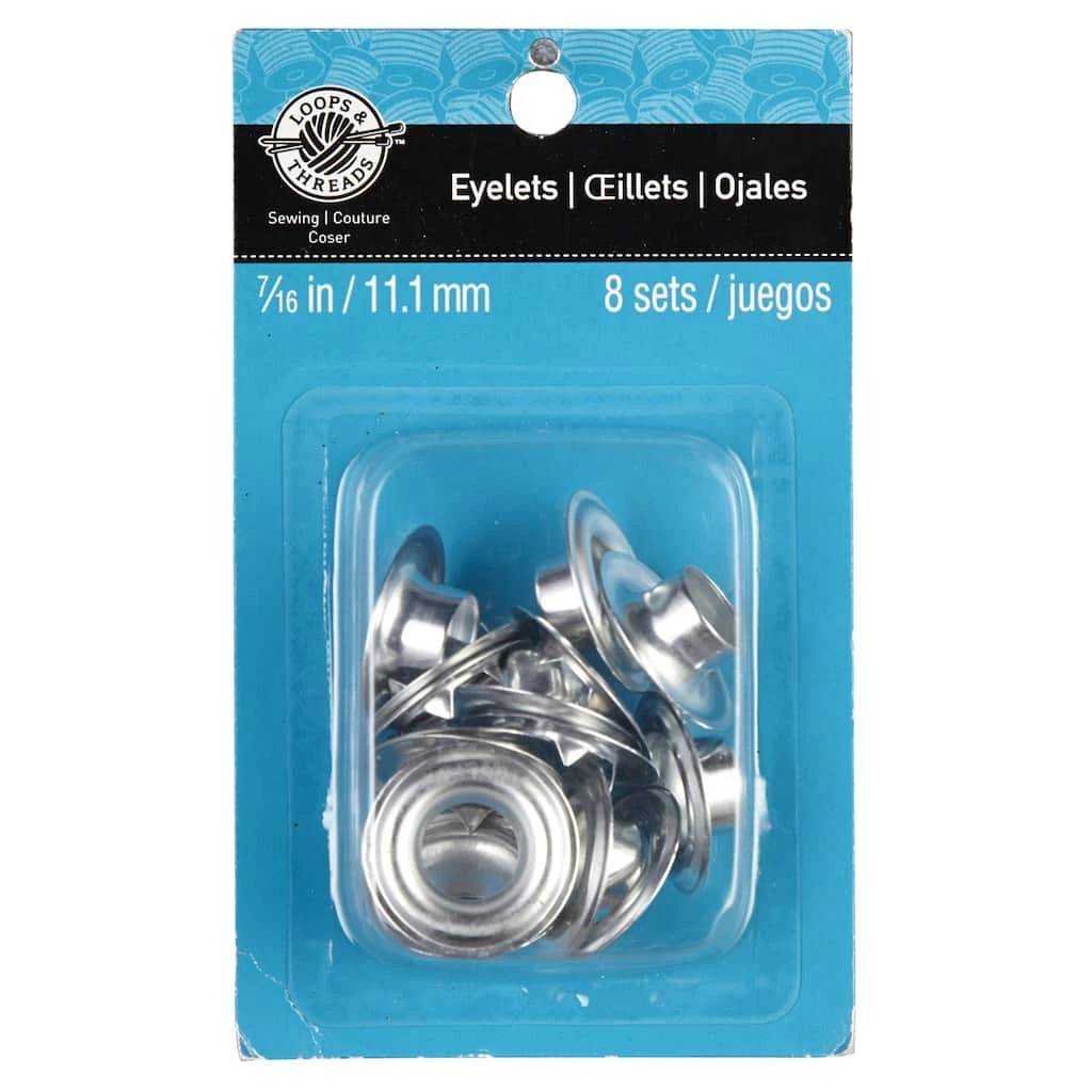 Wholesale β 12 Packs: 8 ct. (96 total) 7/16" Silver Eyelets by Loops & Threads™ π 5 Wholesale β 12 Packs: 8 ct. (96 total) 7/16" Silver Eyelets by Loops & Threads™ π - Image 3