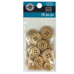New 🎁 Favorite Findings Natural Wood Buttons By Loops & Threads® 🎁 -Loops and Threads Sales Shop 10509302