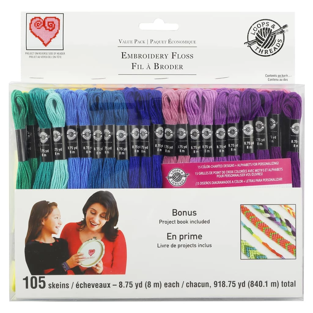 Cheapest π Embroidery Floss Value Pack by Loops & Threads®, 105ct. π 3 Cheapest π Embroidery Floss Value Pack by Loops & Threads®, 105ct. π