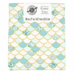 New 🛒 Blue & White Scales Cotton Fabric by Loops & Threads™ 💯