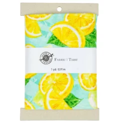 Budget 💯 Blue & Yellow Lemon Cotton Fabric Bundle by Loops & Threads™ ✔️