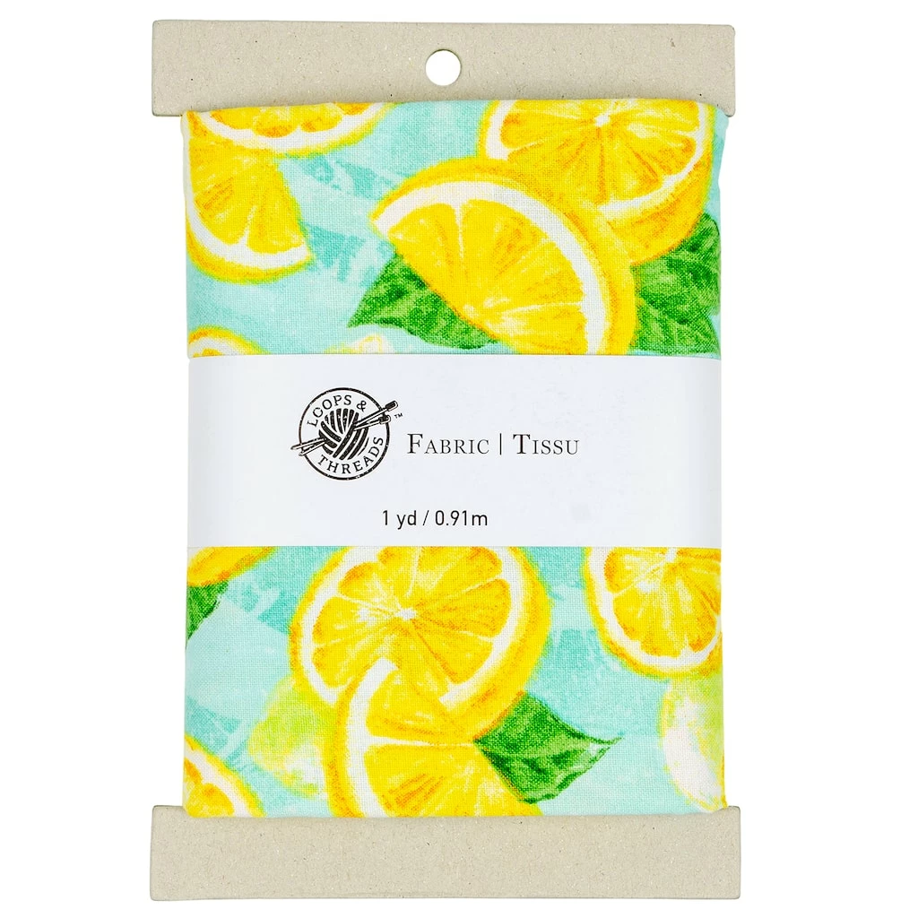 Budget π― Blue & Yellow Lemon Cotton Fabric Bundle by Loops & Threads™ βοΈ 3 Budget π― Blue & Yellow Lemon Cotton Fabric Bundle by Loops & Threads™ βοΈ