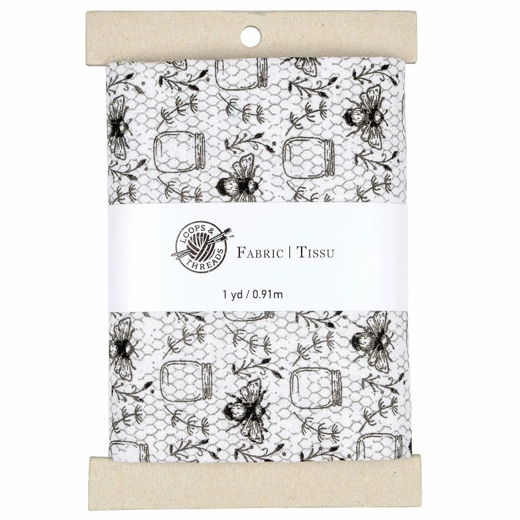 Discount π Black & White Bees Cotton Fabric Bundle by Loops & Threads™ π 3 Discount π Black & White Bees Cotton Fabric Bundle by Loops & Threads™ π