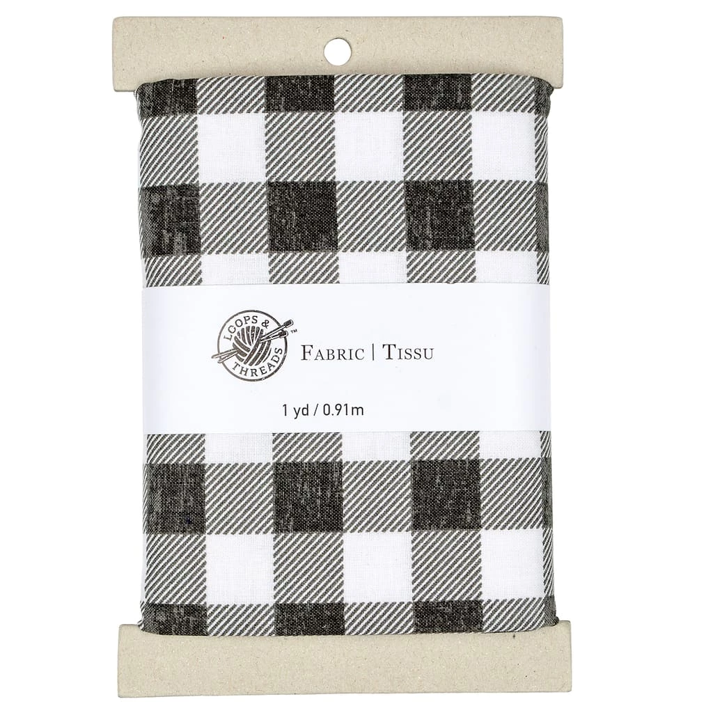 Best Sale π₯ Black & White Buffalo Check Cotton Fabric by Loops & Threads™ β 3 Best Sale π₯ Black & White Buffalo Check Cotton Fabric by Loops & Threads™ β