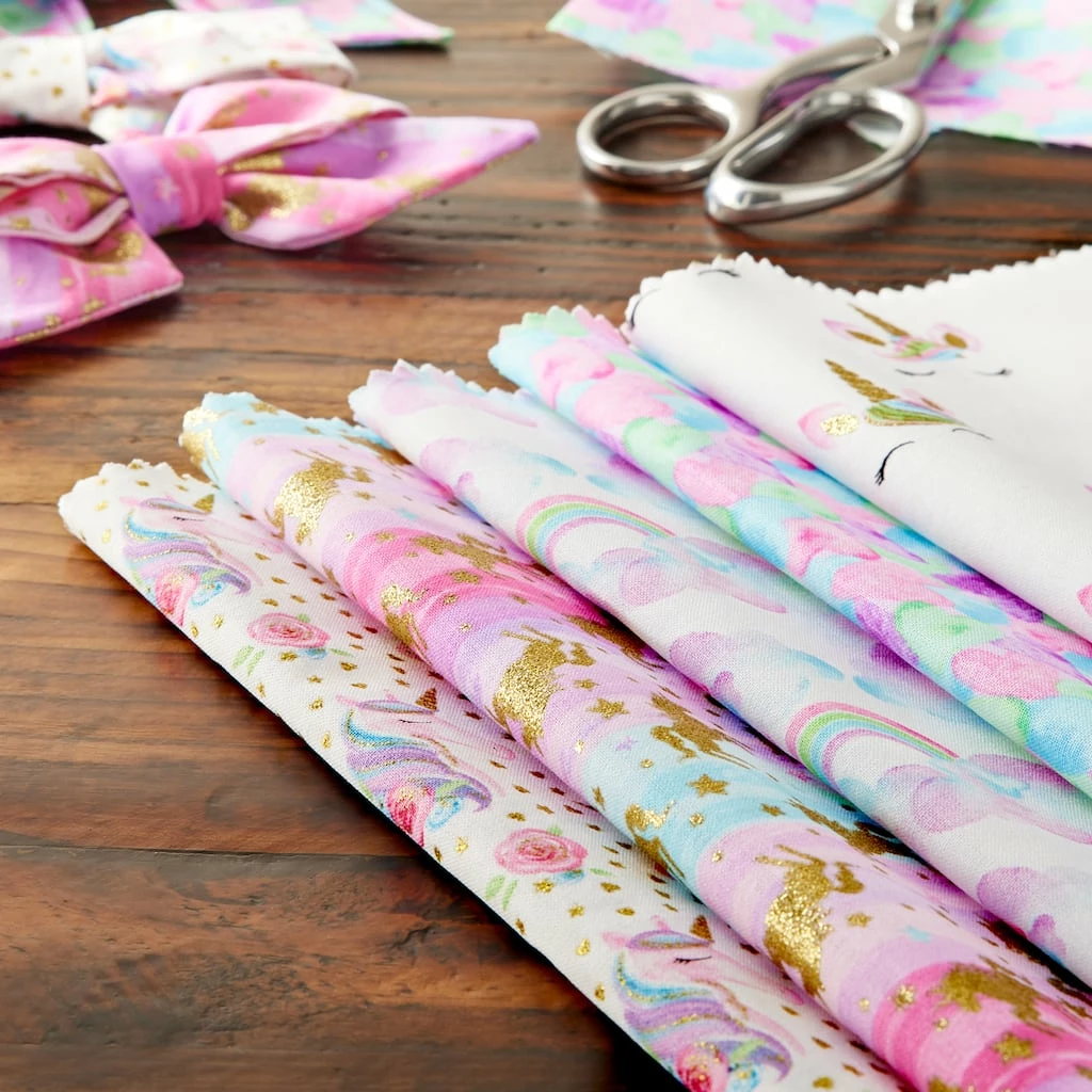 New π Unicorn Cotton Fabric Squares by Loops & Threads™ 𧨠4 New π Unicorn Cotton Fabric Squares by Loops & Threads™ 𧨠- Image 2