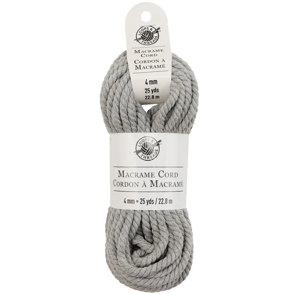 Hot Sale π€© Charcoal Macramé Cotton Cord by Loops & Threads®, 75ft. β¨ 3 Hot Sale π€© Charcoal Macramé Cotton Cord by Loops & Threads®, 75ft. β¨