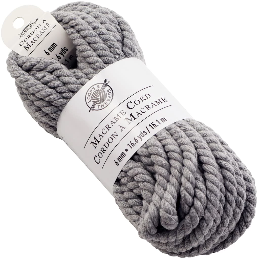 Hot Sale π€© Charcoal Macramé Cotton Cord by Loops & Threads®, 75ft. β¨ 4 Hot Sale π€© Charcoal Macramé Cotton Cord by Loops & Threads®, 75ft. β¨ - Image 2