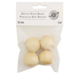 Wholesale 𧨠12 Packs: 4 ct. (48 total) Natural Wood Round Beads 32mm by Loops & Threads® β€οΈ