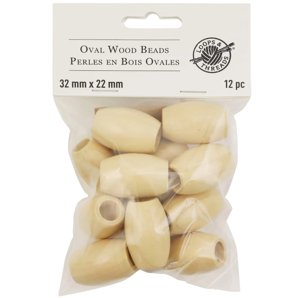 Coupon π 12 Packs: 12 ct. (144 total) Natural Wood Oval Beads, 32mm by Loops & Threads® π 3 Coupon π 12 Packs: 12 ct. (144 total) Natural Wood Oval Beads, 32mm by Loops & Threads® π