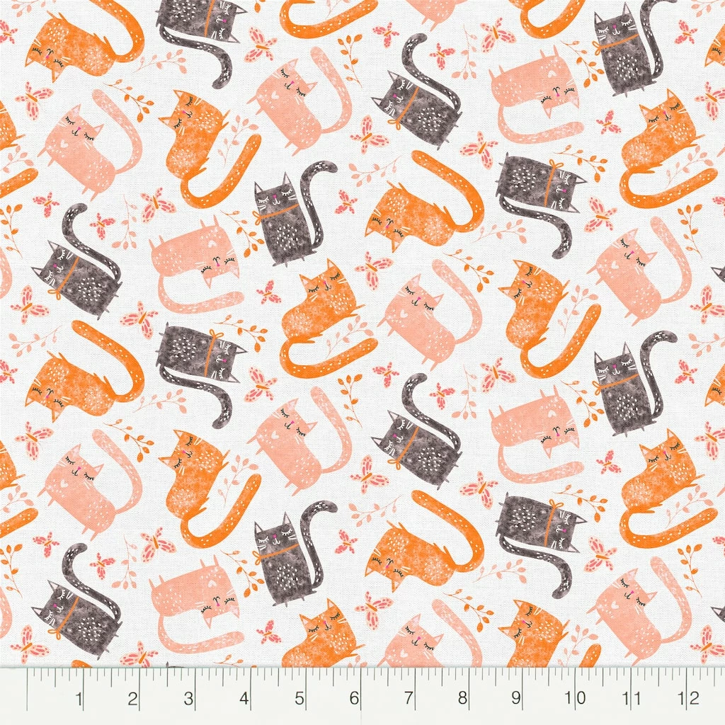 Best Sale 🥰 Coral Cats Cotton Fabric Bundle by Loops & Threads™ 🧨 5 Best Sale 🥰 Coral Cats Cotton Fabric Bundle by Loops & Threads™ 🧨 - Image 3
