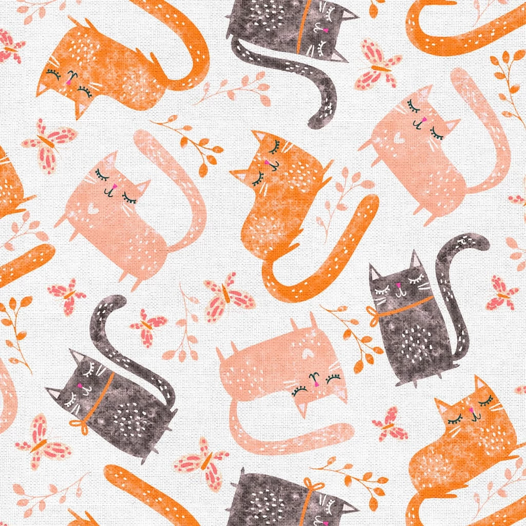 Best Sale 🥰 Coral Cats Cotton Fabric Bundle by Loops & Threads™ 🧨 6 Best Sale 🥰 Coral Cats Cotton Fabric Bundle by Loops & Threads™ 🧨 - Image 4