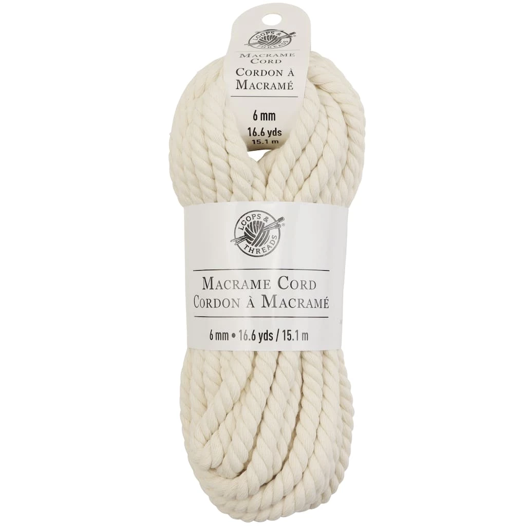Brand new π 12 Pack: Macramé Cotton Cord by Loops & Threads®, 50ft. π 3 Brand new π 12 Pack: Macramé Cotton Cord by Loops & Threads®, 50ft. π