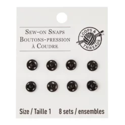 Discount ⌛ 12 Packs: 8 ct. (96 total) Black Sew-On Snaps by Loops & Threads™ 🎁